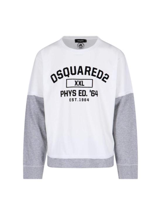  디스퀘어드2 긴팔 티셔츠 Dsquared2 로고 프린트 티셔츠 화이트