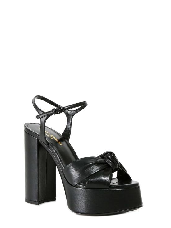  생로랑 샌들 비앙카 가죽  블랙 - SAINT LAURENT