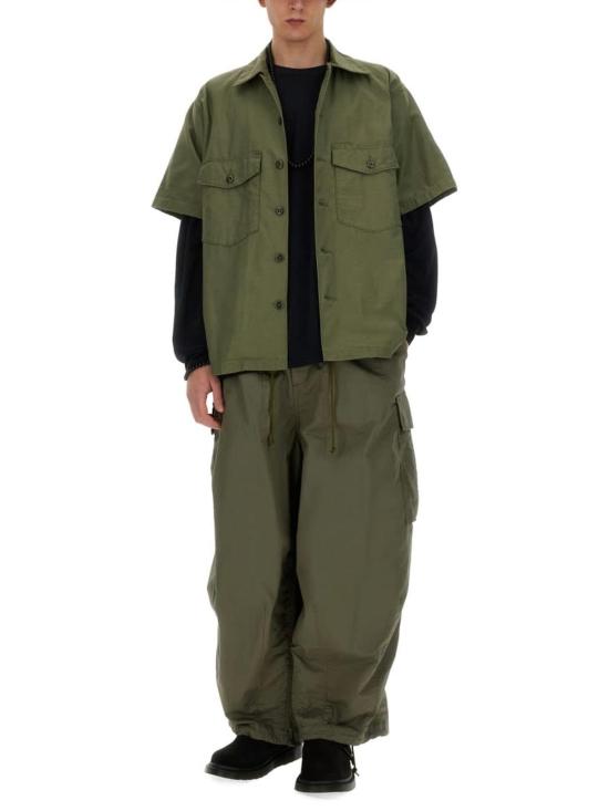  니들스 반팔 셔츠 바늘 면 셔츠 녹색 - NEEDLES