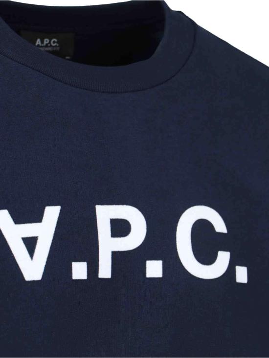  아페쎄 긴팔 티셔츠 A.P.C. 유기농 면 크루넥 스웨트셔츠 블루 - A.P.C.