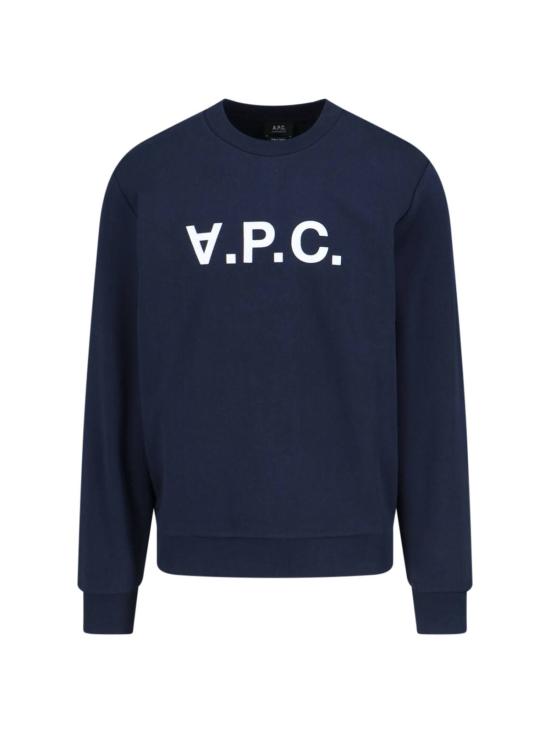 아페쎄 긴팔 티셔츠 A.P.C. 유기농 면 크루넥 스웨트셔츠 블루