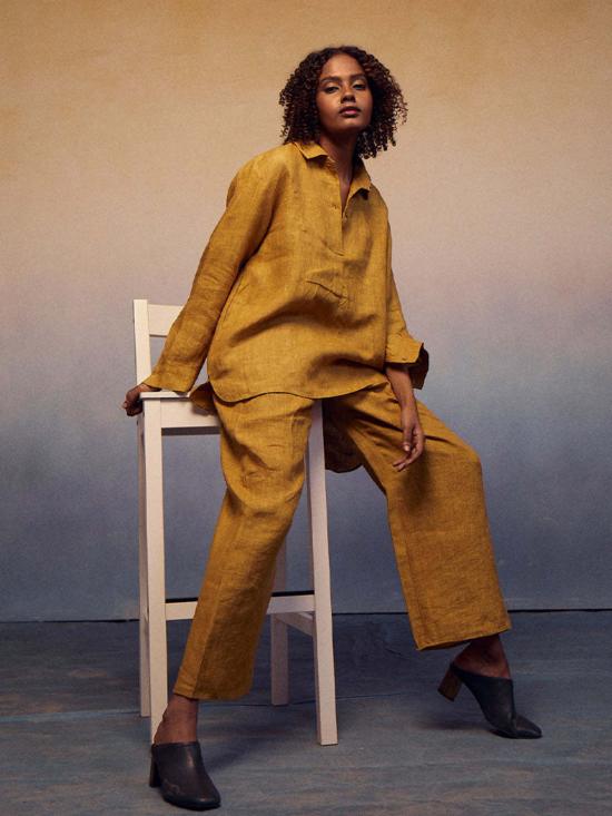  IKKIVI 셔츠 이키비 오버사이즈 머스터드 세트 옐로우