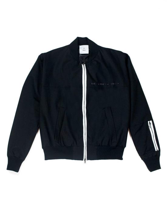  엠 프레스 봄버 자켓 M 프레스 콘트라스트 지퍼 자수 봄버 재킷 블랙