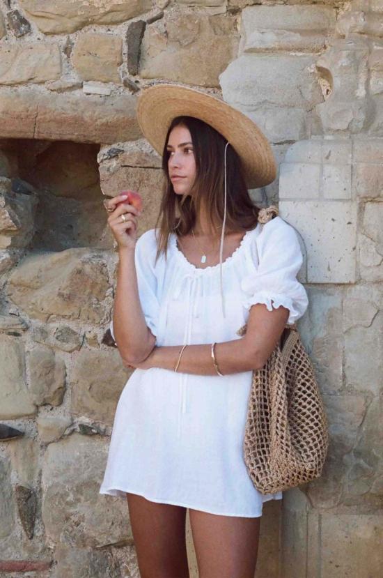  Merritt Charles 숏 원피스 메릿 찰스 포르토피노 린넨 드레스 화이트 - OTHER BRANDS