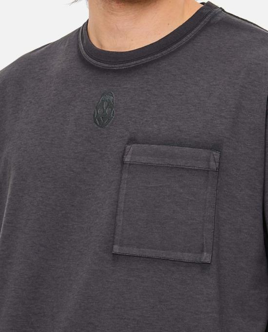  알렉산더 맥퀸 반팔 티셔츠 블리치 티셔츠 블랙 - ALEXANDER MCQUEEN