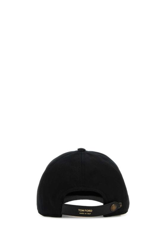  톰포드 모자 로고 자수 베이스볼 캡 블랙 - TOMFORD