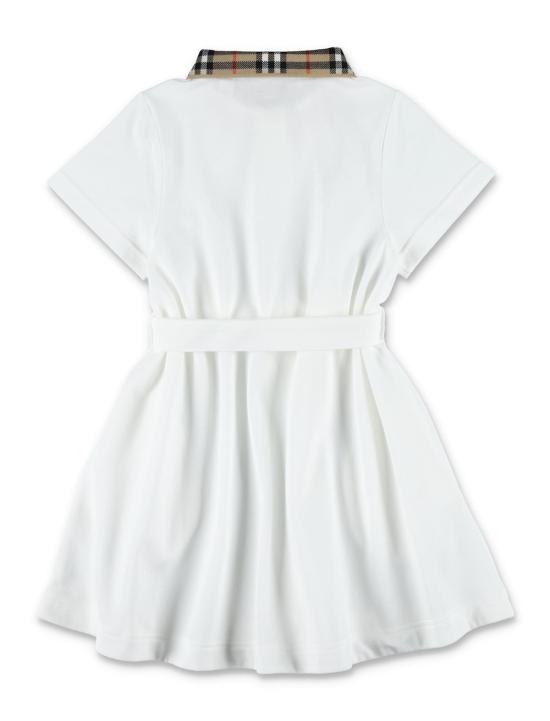  [키즈] 버버리 원피스 아동용 체크 칼라 폴로 드레스 (화이트) - BURBERRY