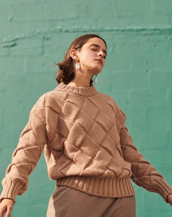  지지 니트웨어 스웨터 바스켓 위브 - GIGI KNITWEAR