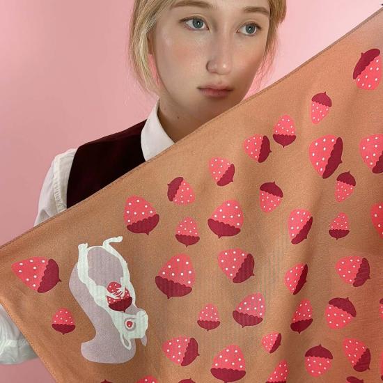  센티넬 머플러/스카프 알비노 다람쥐 코튼 실크 반다나 - CENTINELLE