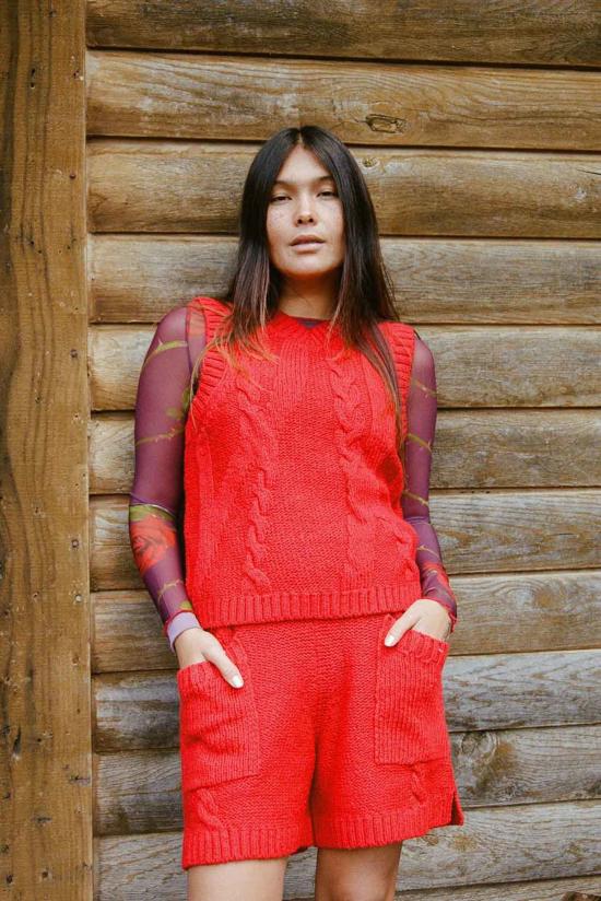  Noble 숏팬츠 노블 브레이드 니트 쇼츠 파프리카 - OTHER BRANDS