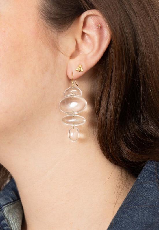  TENTHOUSANDTHINGS 이어링 Tenthousandthings Ttt 18k 스몰 오벌 토템 크리스탈