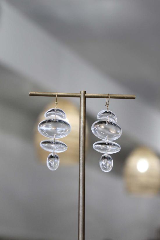  TENTHOUSANDTHINGS 이어링 Tenthousandthings Ttt 18k 스몰 오벌 토템 크리스탈 - OTHER BRANDS