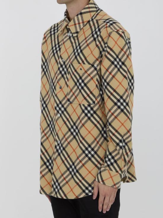  버버리 긴팔 셔츠 체크 울  샌딥체크 - BURBERRY