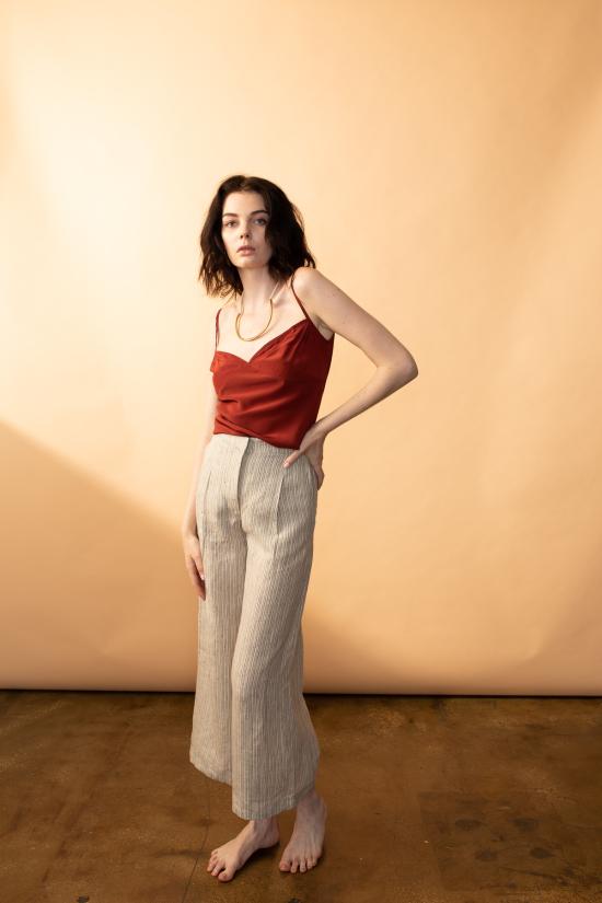  Arteaga 민소매 티셔츠 아르테아가 다이앤 실크 캐미솔 레드 오커 - OTHER BRANDS