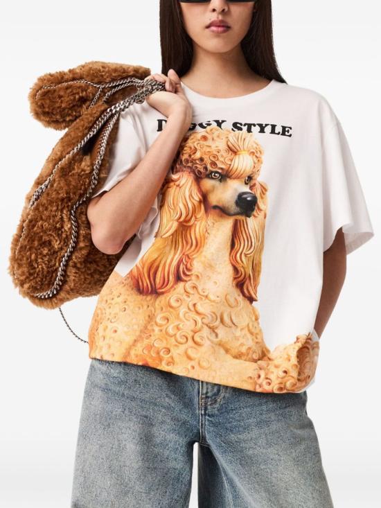  스텔라 맥카트니 반팔 티셔츠 스텔라 매카트니 제프 쿤스 코튼 티셔츠 화이트 - STELLA MCCARTNEY