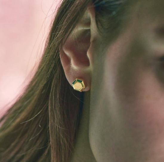  일레 란 이어링 판테온 골드 스터드 귀걸이 - ILLE LAN