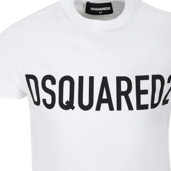  [키즈] 디스퀘어드2 트레이닝 상의 어린이용 Dsquared2 로고 티셔츠 (흰색) - DSQUARED2