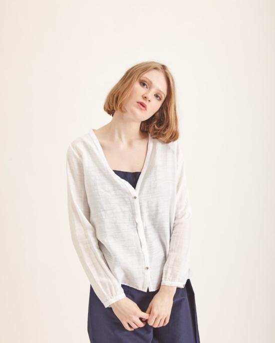  휴머노이드 블라우스 기타 셔츠 (흰색) - HUMANOID