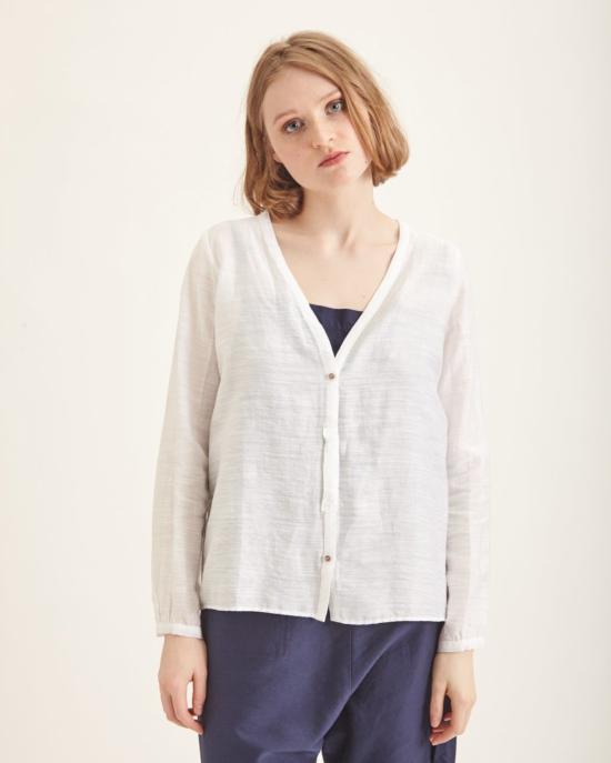  휴머노이드 블라우스 기타 셔츠 (흰색) - HUMANOID