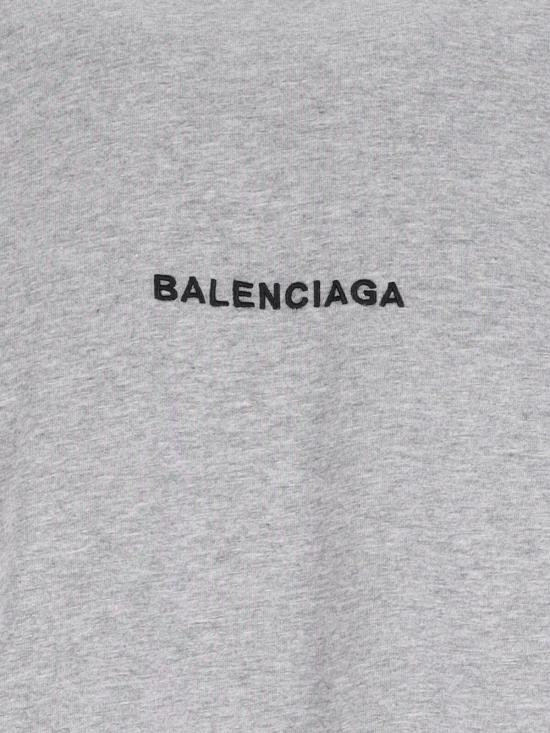  발렌시아가 반팔 티셔츠 유니폼 오버사이즈 티셔츠 그레이 - BALENCIAGA