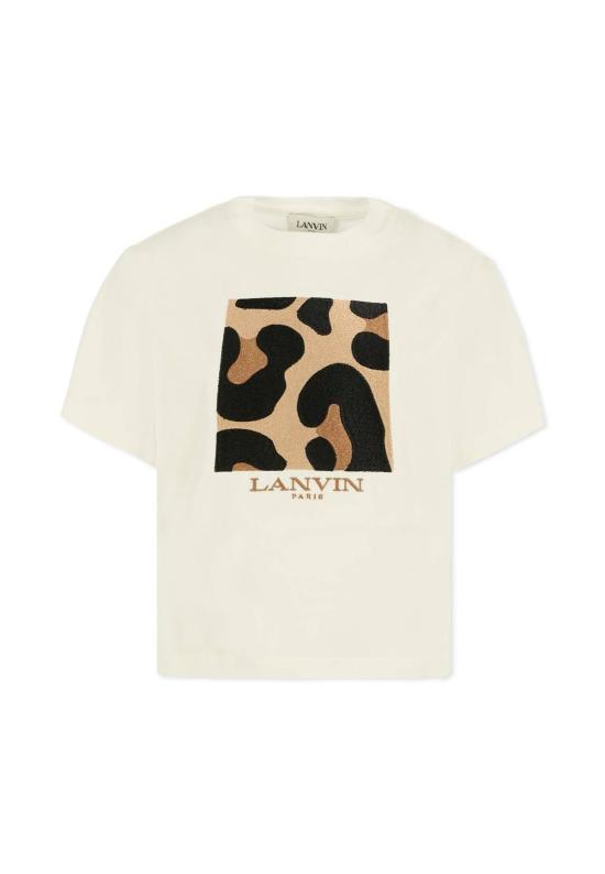  [키즈] 랑방 트레이닝 상의 아동용 레오파드 프린트 티셔츠 아이보리