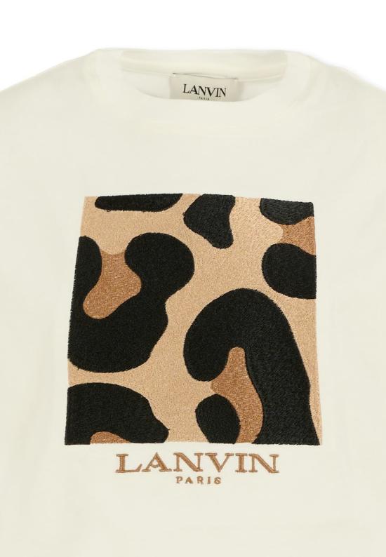  [키즈] 랑방 트레이닝 상의 아동용 레오파드 프린트 티셔츠 아이보리 - LANVIN