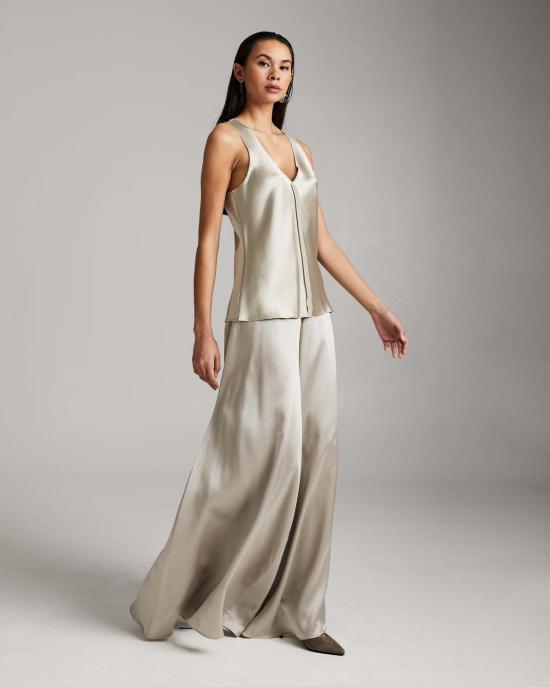  보즈 민소매 티셔츠 실크 로우 엣지 탱크탑 - VOZ