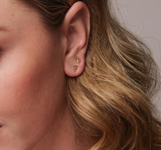  Whit Jewelry 이어링 화이트 주얼리 피자 스터드 귀걸이 14K 옐로우 골드 - OTHER BRANDS