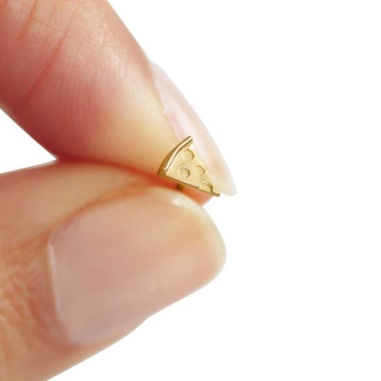  Whit Jewelry 이어링 화이트 주얼리 피자 스터드 귀걸이 14K 옐로우 골드 - OTHER BRANDS