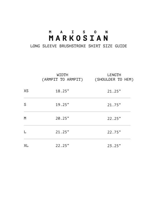  메종 마르코시안 긴팔 티셔츠 브러시스트로크 롱 슬리브 탑 - MAISON MARKOSIAN