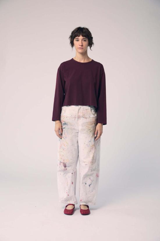  메종 마르코시안 긴팔 티셔츠 브러시스트로크 롱 슬리브 탑 - MAISON MARKOSIAN