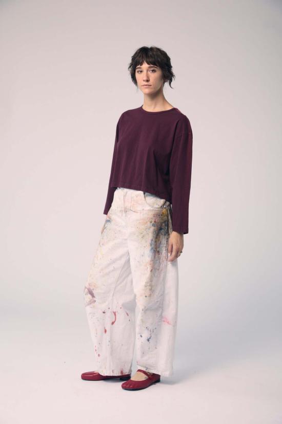  메종 마르코시안 긴팔 티셔츠 브러시스트로크 롱 슬리브 탑 - MAISON MARKOSIAN