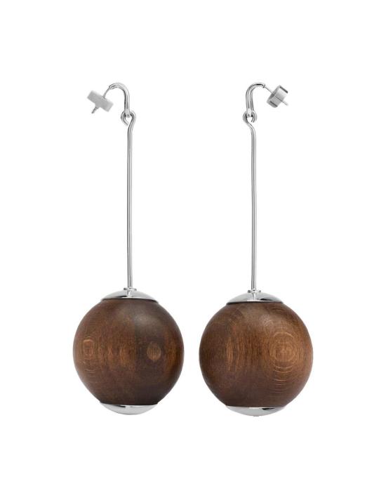  자크뮈스 이어링 드롭 볼  실버/브라운