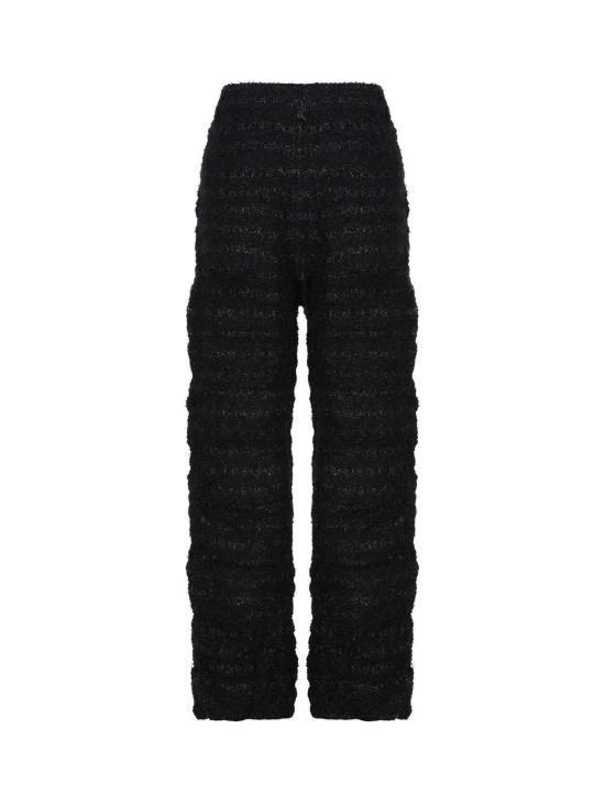  발렌시아가 스트레이트 팬츠 트위드 메탈릭 스레드 팬츠 블랙 - BALENCIAGA