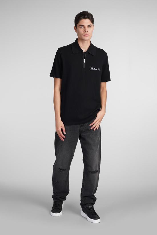  발망 폴로 티셔츠 폴로 블랙 - BALMAIN