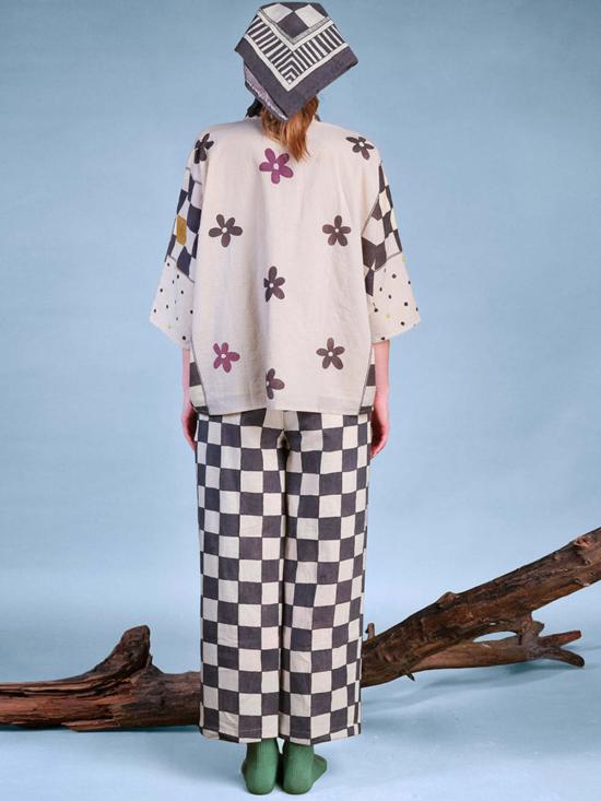  IKKIVI 블라우스 이키비 플라워 프레스드 인 페이지 셔츠 멀티 컬러 - IKKIVI