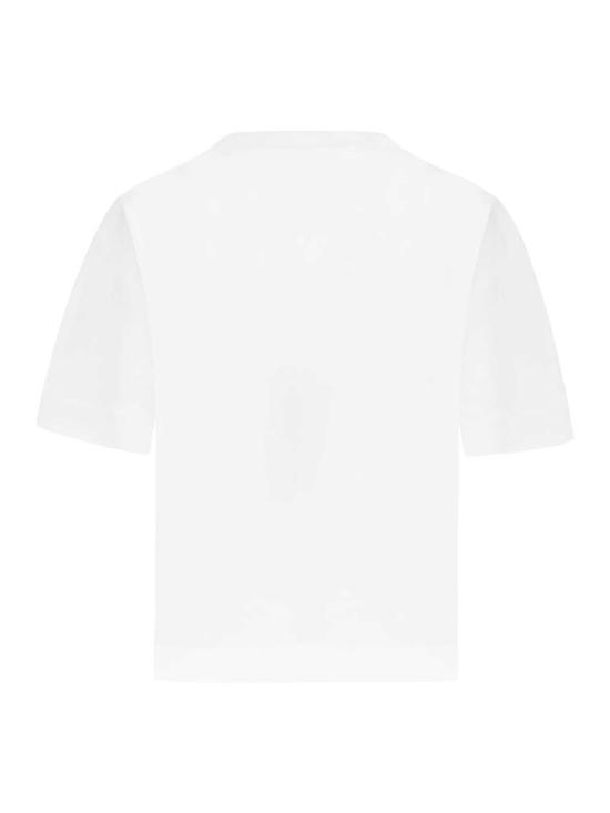  오프화이트 반팔 티셔츠 빅 로고 북키쉬 크롭 티 화이트 블랙 - OFF WHITE