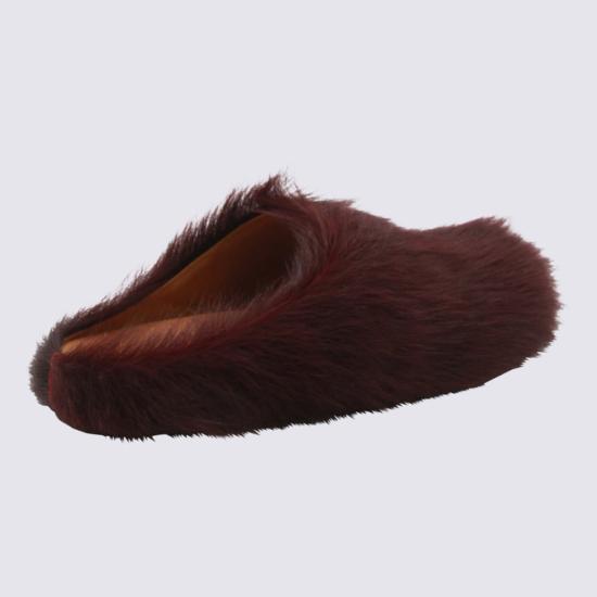  마르니 샌들 다크 레드 가죽  레드 - MARNI