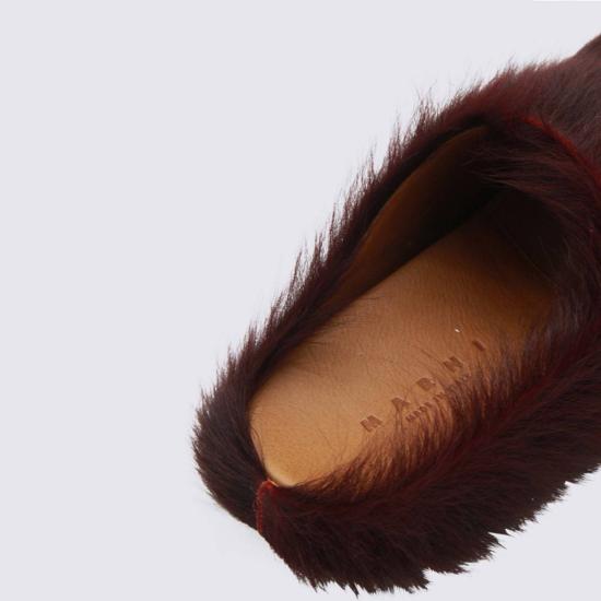  마르니 샌들 다크 레드 가죽  레드 - MARNI