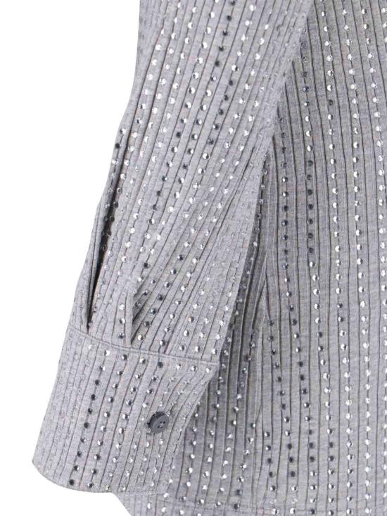  디 아티코 숏 원피스 아티코 라인스톤 미니 드레스 그레이 - THE ATTICO