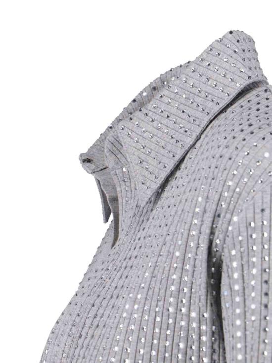  디 아티코 숏 원피스 아티코 라인스톤 미니 드레스 그레이 - THE ATTICO