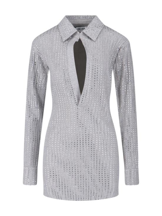  디 아티코 숏 원피스 아티코 라인스톤 미니 드레스 그레이