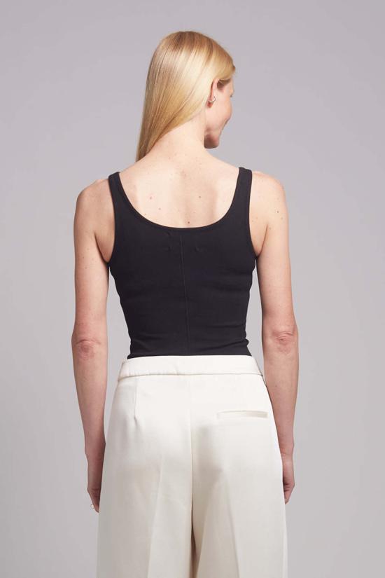  일레븐 식스 민소매 티셔츠 미아 립 탱크 블랙 - ELEVEN SIX