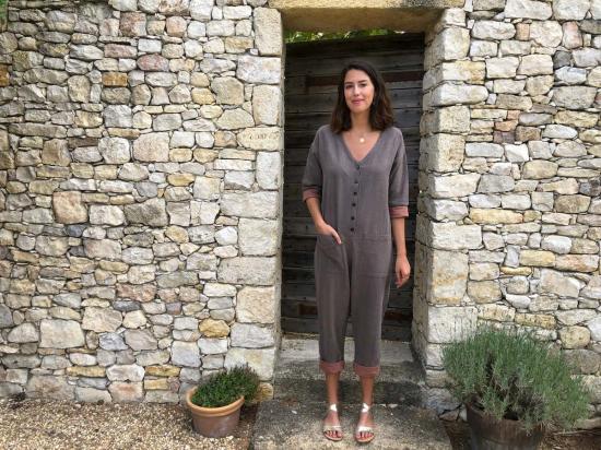  해피 프렌치 갱 점프수트 Happyfrenchgang  초코/그레이 - HAPPY FRENCH GANG