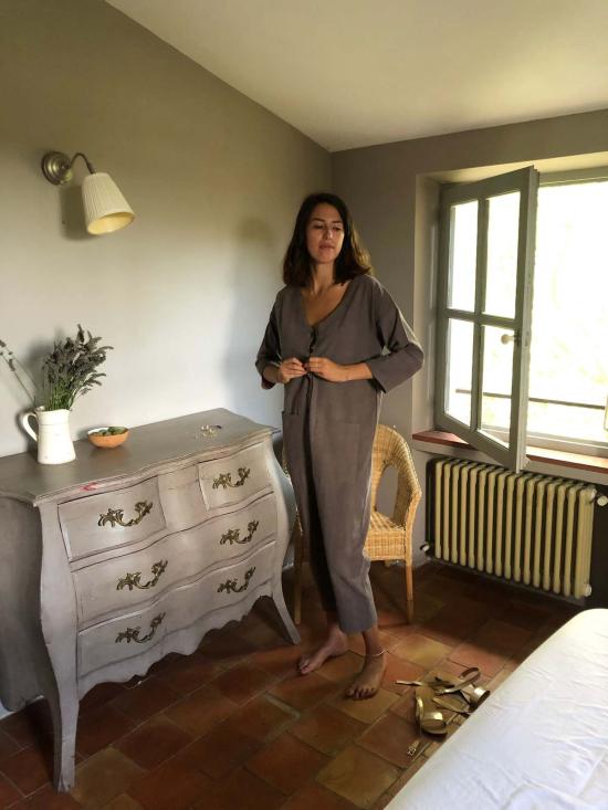  해피 프렌치 갱 점프수트 Happyfrenchgang  초코/그레이 - HAPPY FRENCH GANG