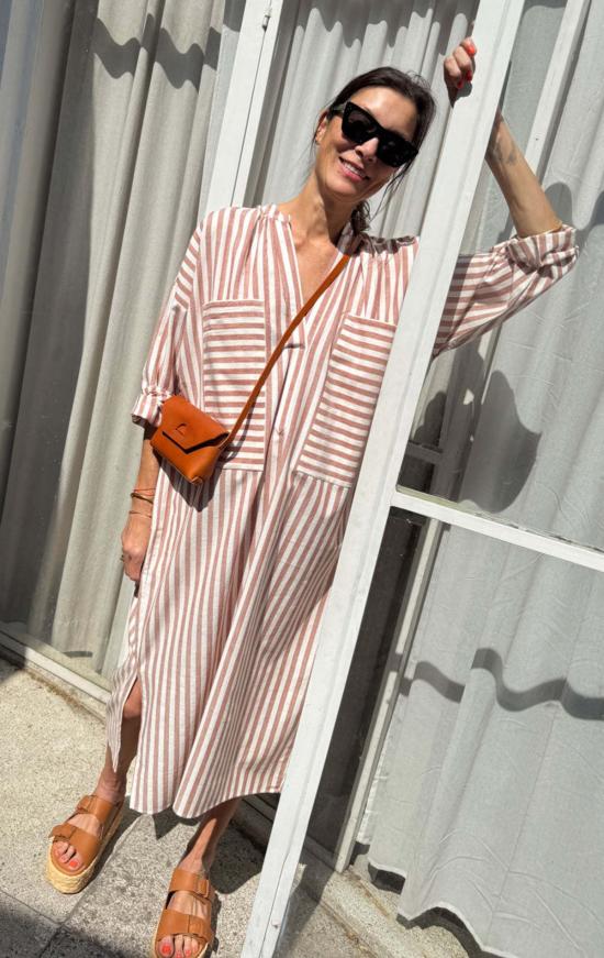  투 롱 원피스 포켓 카프탄