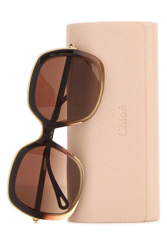  끌로에 안경 브라운 아세테이트 선글라스 브라운/골드 - CHLOE