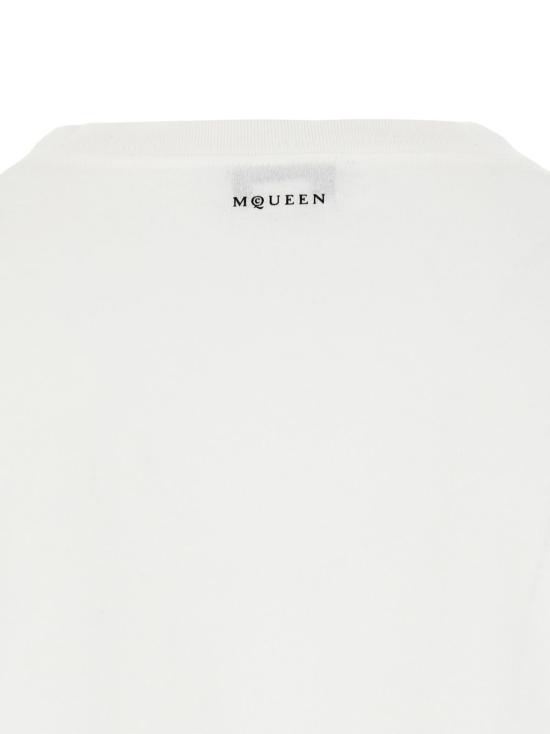  알렉산더 맥퀸 반팔 티셔츠 스컬 티셔츠 화이트/블랙 - ALEXANDER MCQUEEN