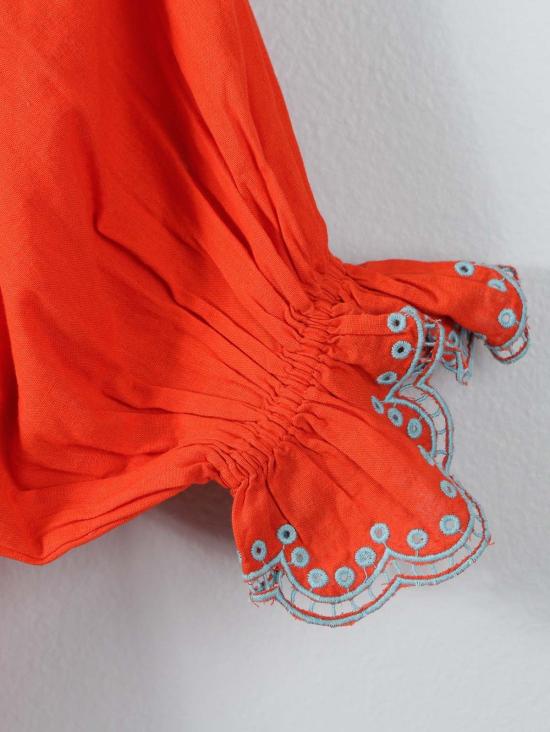  네버 어 월플라워 블라우스 하이넥 탑 오렌지 - NEVER A WALLFLOWER