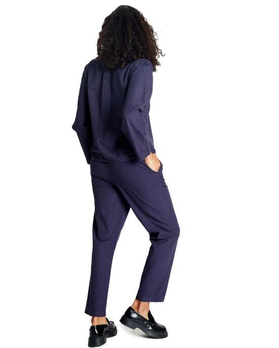  LWN 셔츠 Lwn Sami 셔츠 미드나잇 펜슬 스트라이프 - LWN